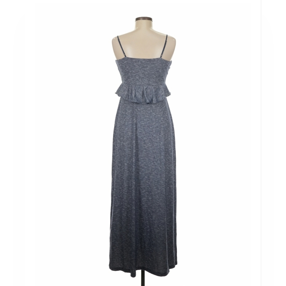Max Studio Boho Gray Maxi Dress Ruffle Bust Spaghetti Strap Reformation Style M - Picture 5 of 7